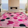 thumbnail image 2 of Design&I 6'x9' Washable Area Rug Pink Geometric Abstract Hexagon Honeycomb Interlocking Mosaic for Living Room, Family Indoor, Oversized Skid-Resistant, 2 of 7