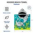 thumbnail image 4 of 48" x 24" Bath Beach Pool Hooded Towel Warp for 3-7T Unisex Baby Toddler, Absorbent Poncho, Gray Whale, 4 of 9
