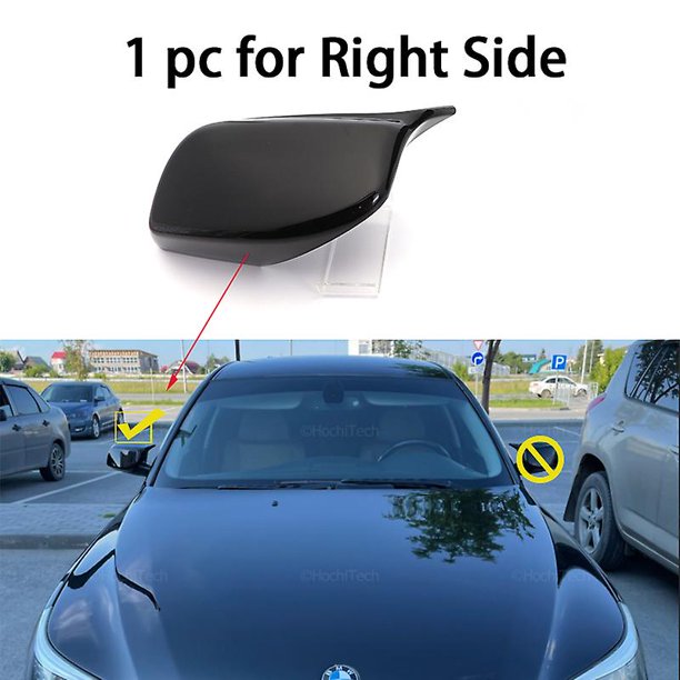 Carbon Fiber Look Black Rearview Side Mirror Cover Caps For Bmw 5 Series E60 E61 E63 E64 2004-2008 520i 525i 528i 528xi 530i