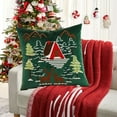 thumbnail image 5 of Moocorvic Christmas Green Pillow Covers 18x18, Velvet Embroidered Winter Decorative Cushion Covers for Couch Sofa Bed, 5 of 7