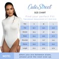 thumbnail image 4 of CuteStreet Women's Neck Zipper Design Bodysuit Long Sleeve Bodysuit Fleece Fabric Slim Fit Stretch Solid Bodysuit, 4 of 6