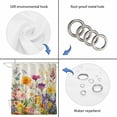 thumbnail image 4 of Spring Colorful Floral Shower Curtain, Waterproof Shower Curtains for Bathroom, Yellow Purple Pastoral Flowers Washable Fabric Bathtub Curtain Set Bath Decor with 12 Hooks Extra Long 72"x96", 4 of 8