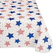 Amscan American Flannel-Backed Patriotic Vinyl Table Cover, 1 Piece, 52" x 70"