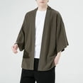 thumbnail image 3 of Solid Linen Kimono Japanese Kimonos for Men Vintage Clothes Cardigan Man Men's Japan Clothing Shirt 5XL 2023 Summer, 3 of 6