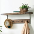 thumbnail image 6 of Alaterre Furniture Kyra 42 in.L Oak and Metal Coat Hook with Shelf and Bench Set, 6 of 13