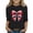 #028-Black, variant on AUNVITO Boys & Girls Christmas Print 3/4 Sleeve Shirt Stretchy Casual Comfort Fit Round Neck Holiday Party Top 3-12Y