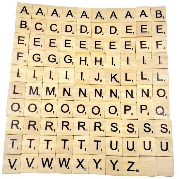 Mnycxen 100 Wooden Scrabble Tiles Black Letters Numbers For Crafts Wood Alphabets Walmart Com Walmart Com