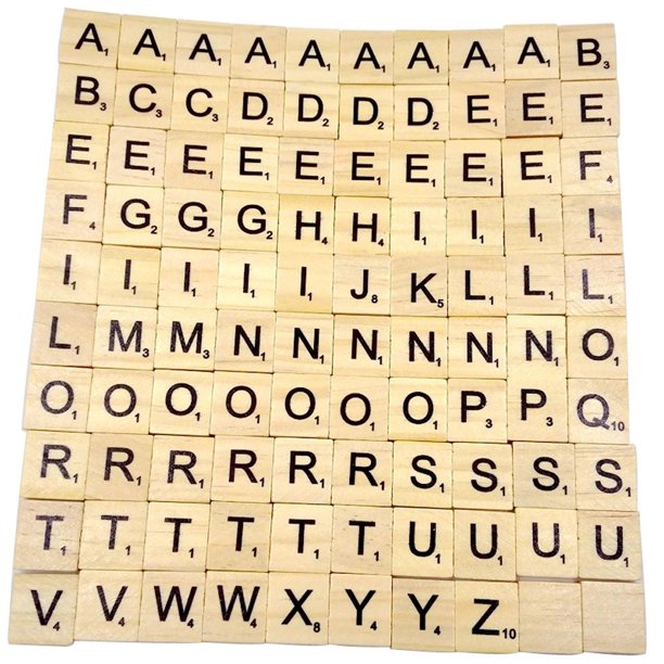 Toyfunny 100 Wooden Scrabble Tiles Black Letters Numbers For Crafts Wood Alphabets Walmart Com Walmart Com