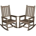 thumbnail image 2 of HDPE Outdoor Rocking Chair Set of 2, Weather & Fade Resistant Porch Rockers for Patio, Deck & Porch,Brown, 2 of 6
