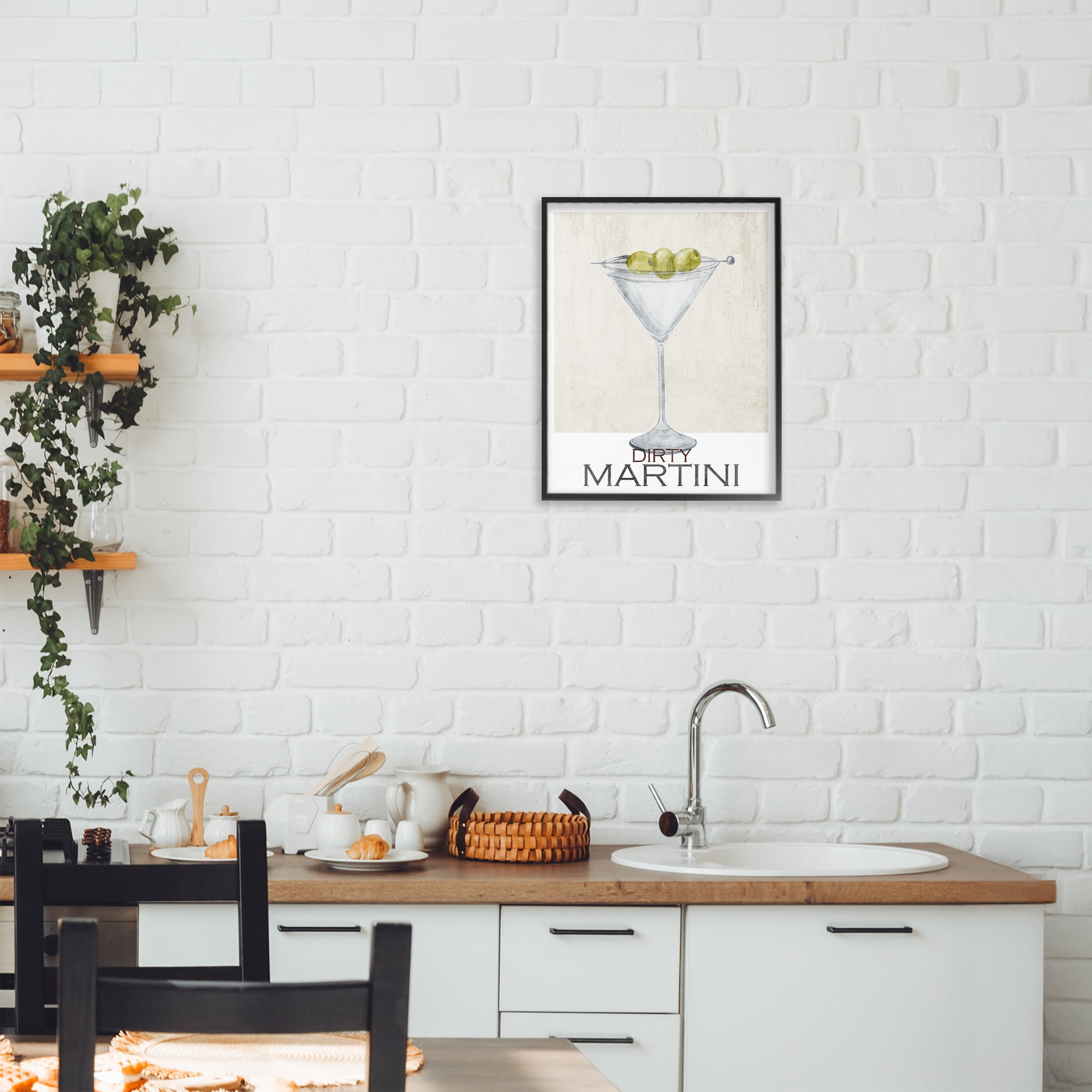 Stupell Industries Dirty Martini Olives Black Framed Giclee Art, design by Kim Allen
