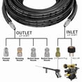 thumbnail image 3 of 100FT Sewer Jetter Kit for Pressure Washer 4000PSI Hydrojet Drain Cleaning Kit with Button Nose 1/4 Inch NPT Rotating Sewer Jet Nozzle Spanner, 3 of 8