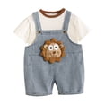 thumbnail image 1 of Odeerbi 0-5 Años Niños Niñas Trajes León Bib Pantalones Cortos Generales Con Algodón Manga Corta Camiseta Conjunto de Verano Correa Romper Mono Traje de Juego, 1 of 6