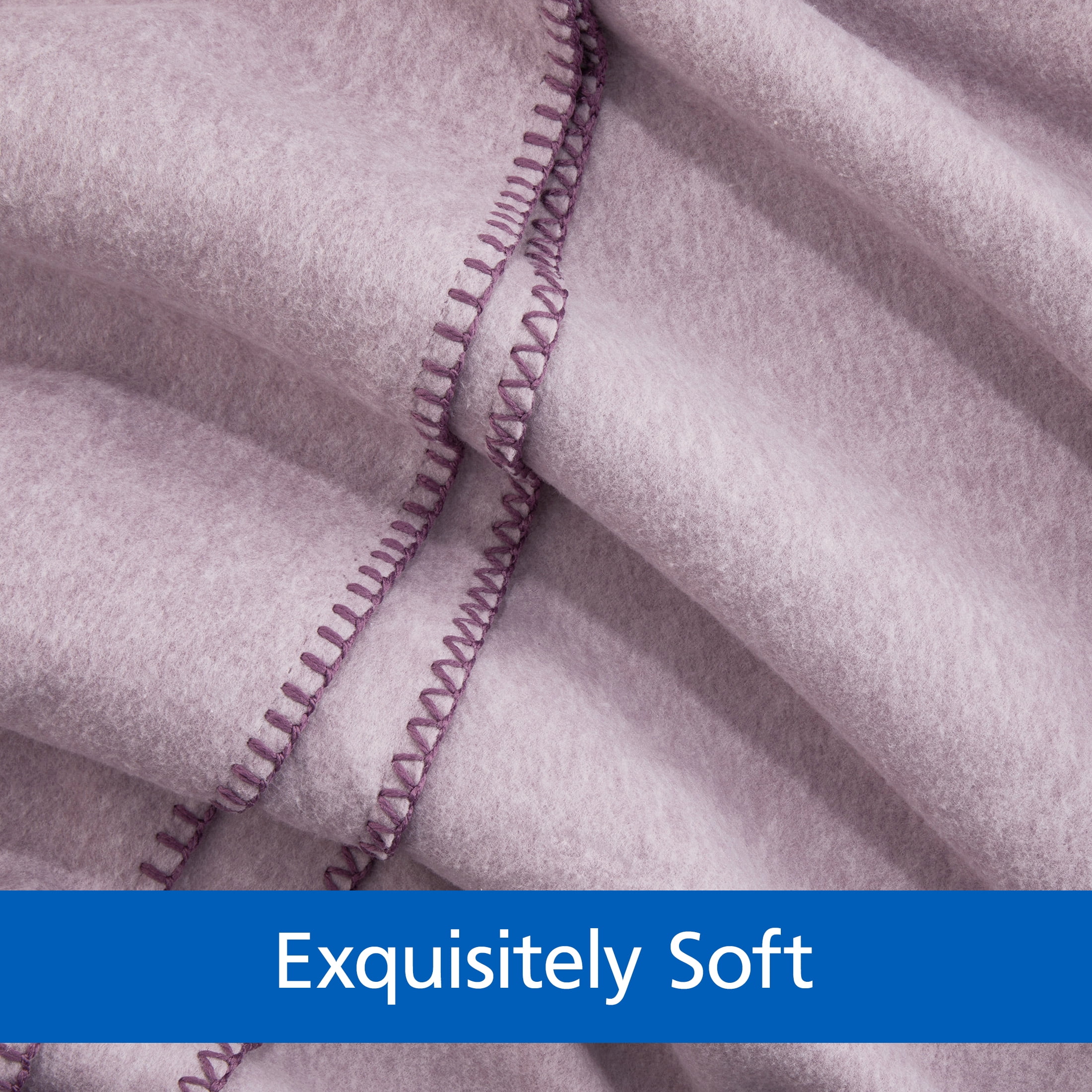 Mainstays Super Soft Hazy Purple Fleece Bed Blanket, Full/Queen 2 Pieces