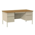 thumbnail image 4 of Alera Double Pedestal Steel Desk, 60" x 30" x 29.5", Cherry/Putty, Putty Legs, 4 of 4
