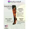 thumbnail image 2 of Black/Orange/Gold Over-the-Calf Flame Socks – Kids & Youth Athletic Socks for Sports Teams – Fun Fire Design, Moisture-Wicking, Compression Support – Small, 2 of 2