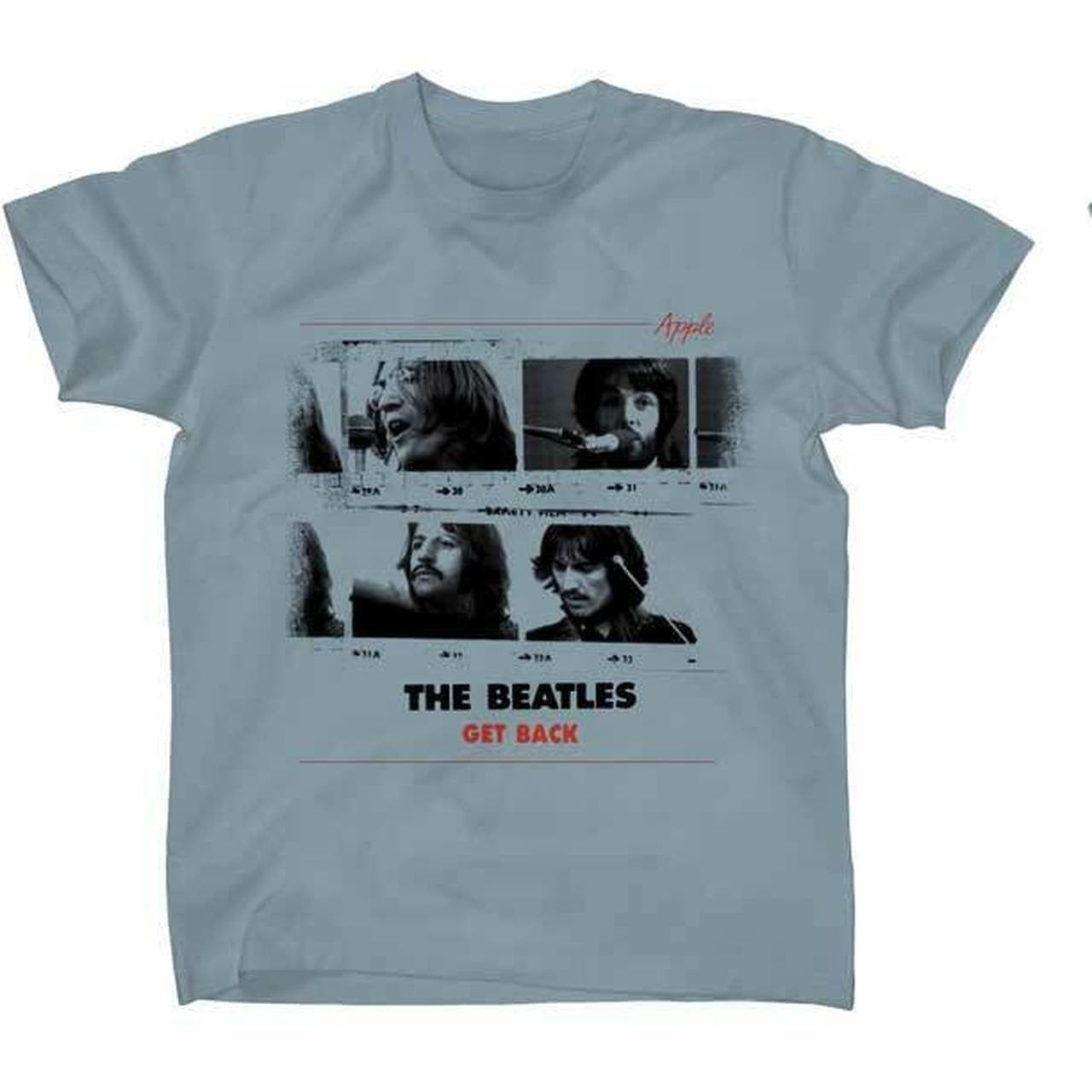 The Beatles T Shirt Vintage Drop T Logo Hi-Build Design Official Mens New Black