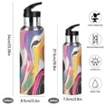 thumbnail image 2 of Yayeee 20oz Insulated Water Bottle Double Wall Stainless Steel with Flip Straw Lid, Colorful Black, 2 of 7