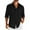 Black, variant on UVEASISHA On Sale Mens Lightweight Cotton Linen Shirts Roll-up Long Sleeve Casual Button Down Shirt for Men Solid Color Cuban Guayabera Shirts with Pocket Navy S