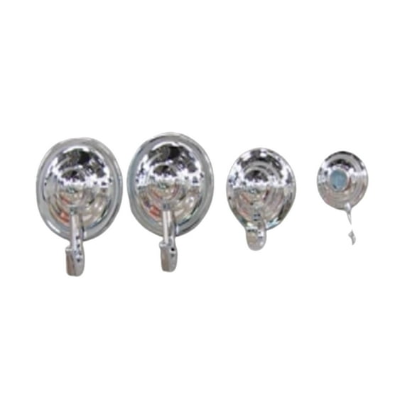 Forever Suction Hooks - Set Of 4 - Glass Tiles Metal Vacuum Suction Hooks (Silver)