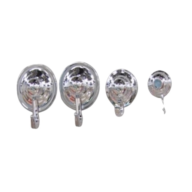 Forever Suction Hooks - Set Of 4 - Glass Tiles Metal Vacuum Suction Hooks (Silver)