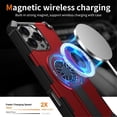 thumbnail image 3 of Case for Apple iPhone 15 Pro Max Built-in Stand [Compatible with MagSafe] Shockproof Protective rotating gyroscope magnetic Cover Case,Red,For iPhone 15 Pro Max, 3 of 7