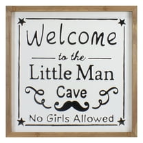 Northlight 16" Wooden Framed "Welcome to the Little Man Cave" Wall Sign