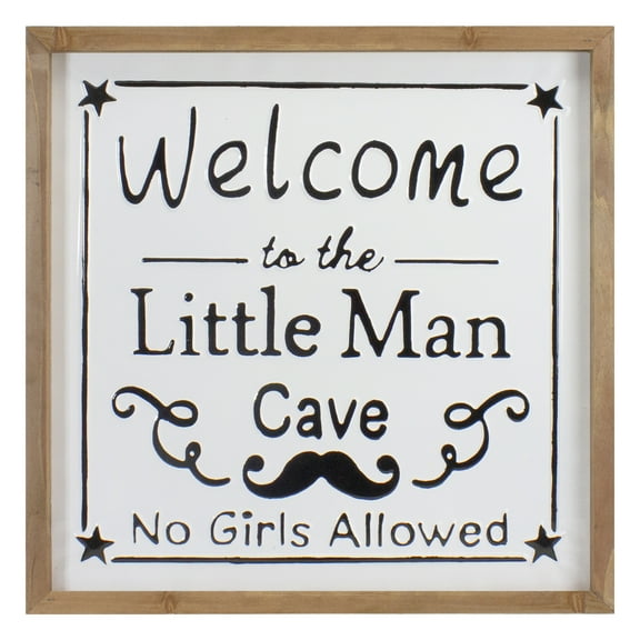 Northlight 16" Wooden Framed "Welcome to the Little Man Cave" Wall Sign