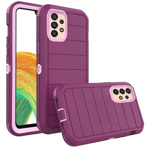 Asuwish Compatible with Samsung Galaxy A33 5G Phone Case Hybrid Rugged Shockproof Hard Protective Drop Proof Full Body Heavy Duty Mobile Cell Cover for A 33 33A Women Men Purple