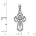 thumbnail image 2 of Auriga Fine Jewelry 14K White Gold Cut-Out Polished and Textured Cross Charm for Women (L-15.6 mm ), 2 of 6