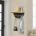 thumbnail image 5 of HofferRuffer Key Holder for Wall with Shelf, Wood Mail Organizer, Wall Mounted Rack with Shelf & 5 Hooks for Entryway, Living Room, Black, 5 of 7