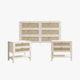 thumbnail image 6 of SICOTAS 3-Piece Dresser Nightstand Set, 6-Drawer Dresser & 2-Drawer Nightstand,  Boho Bedroom Furniture Set, RattanCoastal Style, Large Capacity Storage Organization, 6 of 19