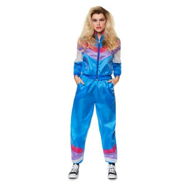 Blue Shell Suit Costume | 80s | Womens Costumes (ExtraSmall)