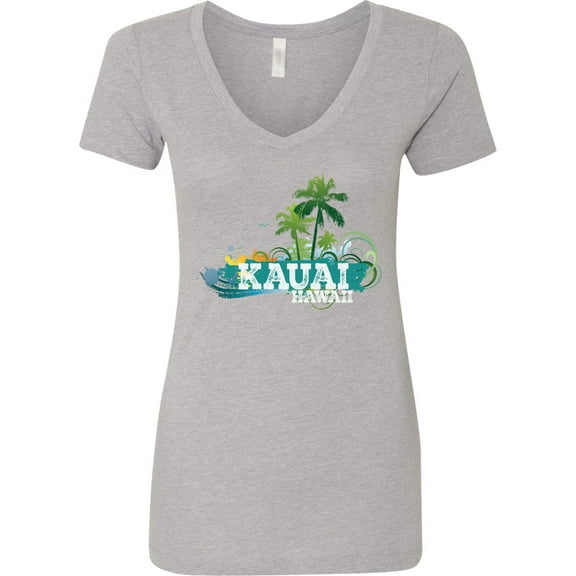 Inktastic Kauai Hawaii Tropical Vacation Women's V-Neck T-Shirt