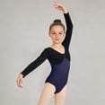 thumbnail image 4 of Girls' Solid Color Long Sleeved Round Neck Dance Practice Uniform Medium And Large Children's Jumpsuit, 4 of 5