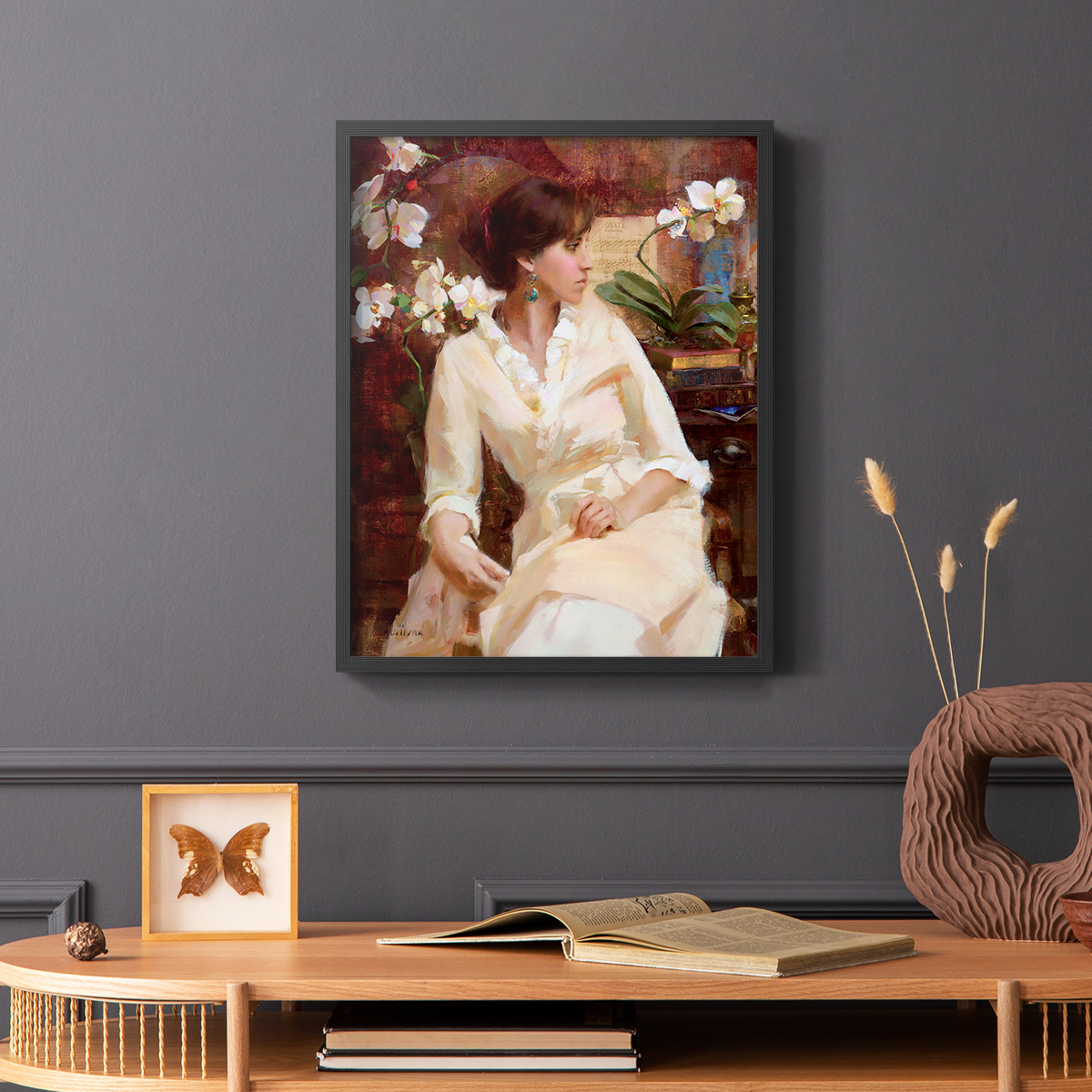 Fiori Di Aria Portrait in Paper Solid Wood 16 x 20 Framed Print