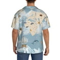 thumbnail image 3 of Sikiie Animals Travel World Map Men's Wrinkle Free Untucked Cuban Shirt Business Casual Button Down Shirts Short Sleeve ShirtXX-Large, 3 of 5