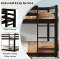 thumbnail image 5 of Mirightone Wood Twin Over Twin Bunk Bed, Twin Floor Bunk Bed with Ladder & Safety Guardrails, Low Bunk Bed Frame, All Bed with Slats, Espresso, 5 of 7