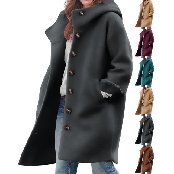 Winter Coats for Women Windproof Warm Single Breasted Button Loose Fit Cold Weather Casual Winter Outerwear