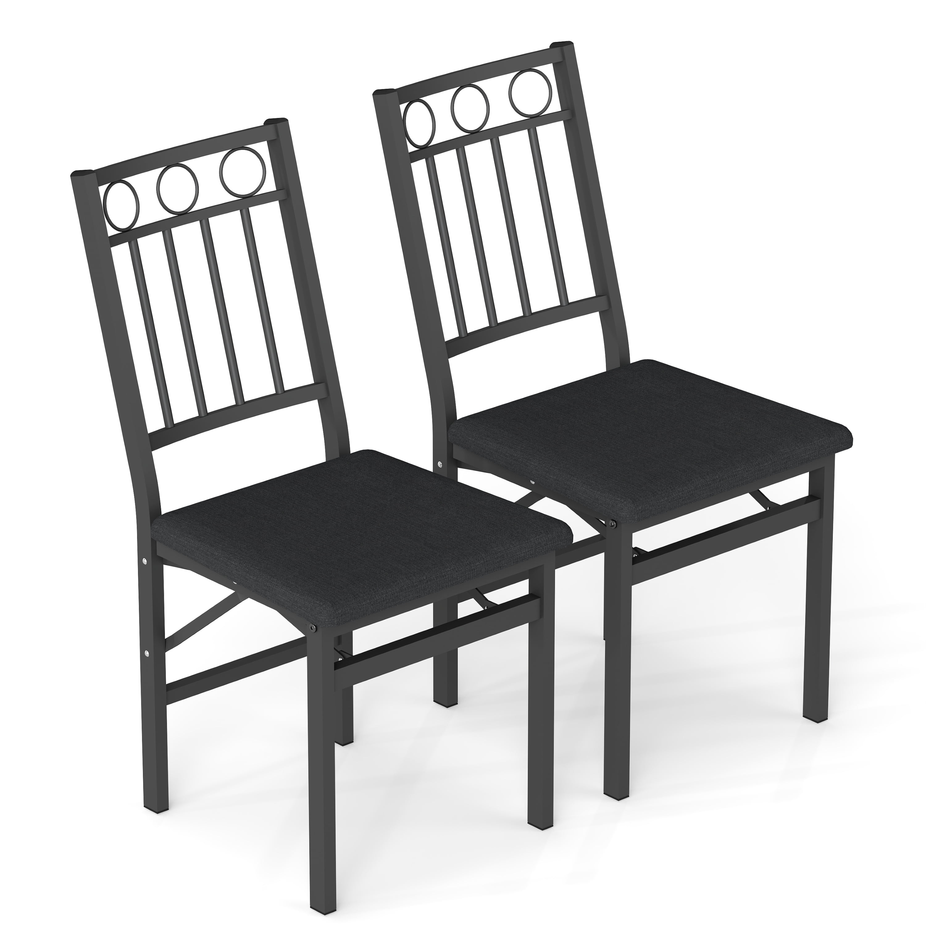 JRHRXXY Folding Dining Chair Set of 2,Foldable Kitchen Chairs with Padded Seat & Metal Frame,No Assembly
