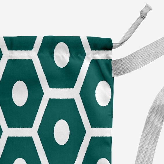 Simply Daisy Geometric 18 x 29 in Teal Laundry Bag