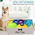thumbnail image 4 of Brabtod Dog Toys Storage Bins-Foldable Fabric Trapezoid Organizer Boxes with Weave Rope Handle,Large Collapsible Basket for Shelves,Dog Apparel White, 4 of 7