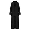 thumbnail image 4 of qolati Blazer Sets for Women 2 Piece Business Casual Outfits 2024 Dressy Casual Opend Front Long Sleeve Blazer and Pants Work Office Suit Set, 4 of 7