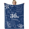 thumbnail image 1 of LHSHID Happy 60th Birthday Decorations Blanket Flannel Soft and Comfortable Anti static Bed Sofa Blanket 60x80in, 1 of 6