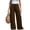 Coffee, variant on Wide Leg Palazzo Pants for Women Drawstring Elastic Waist Solid Pants Causal Summer Beach Vacation Pants, 2XL