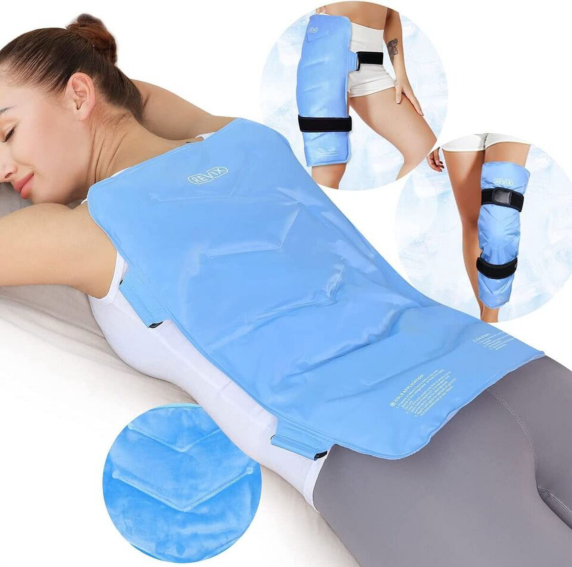 REVIX Full Back Ice Pack Reusable Gel Cold Pack for Joint Muscle Pain with Strap, XXL REX119