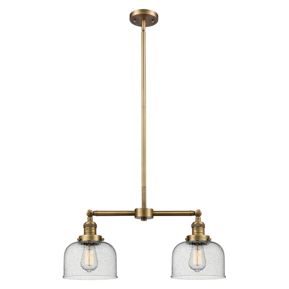 Innovations 2-LT Vintage LED Large Bell 22" Chandelier - Brushed Brass - 209-BB-G74-LED