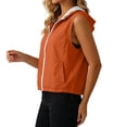 thumbnail image 4 of HAiming Plus Size Athletic Vest for Women Sleeveless Zip up Collared Casual Shirts with Pockets Going out Tee, 4 of 8