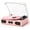 Pink, variant on Vinyl Record Player with Built-in Speakers 3-Speed Vintage Record Player Support Treble& Bass Control, 3.5mm Headphone Jack, RCA-Out/Aux in, Belt-Driven LP Turntable