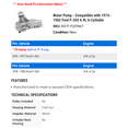 thumbnail image 2 of Water Pump - Compatible with 1974 - 1982 Ford F-350 4.9L 6-Cylinder 1975 1976 1977 1978 1979 1980 1981, 2 of 2