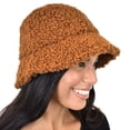 thumbnail image 3 of C.C Women's Winter Faux Fur Teddy Style Fisherman Bucket Hat, Golden Camel, 3 of 3